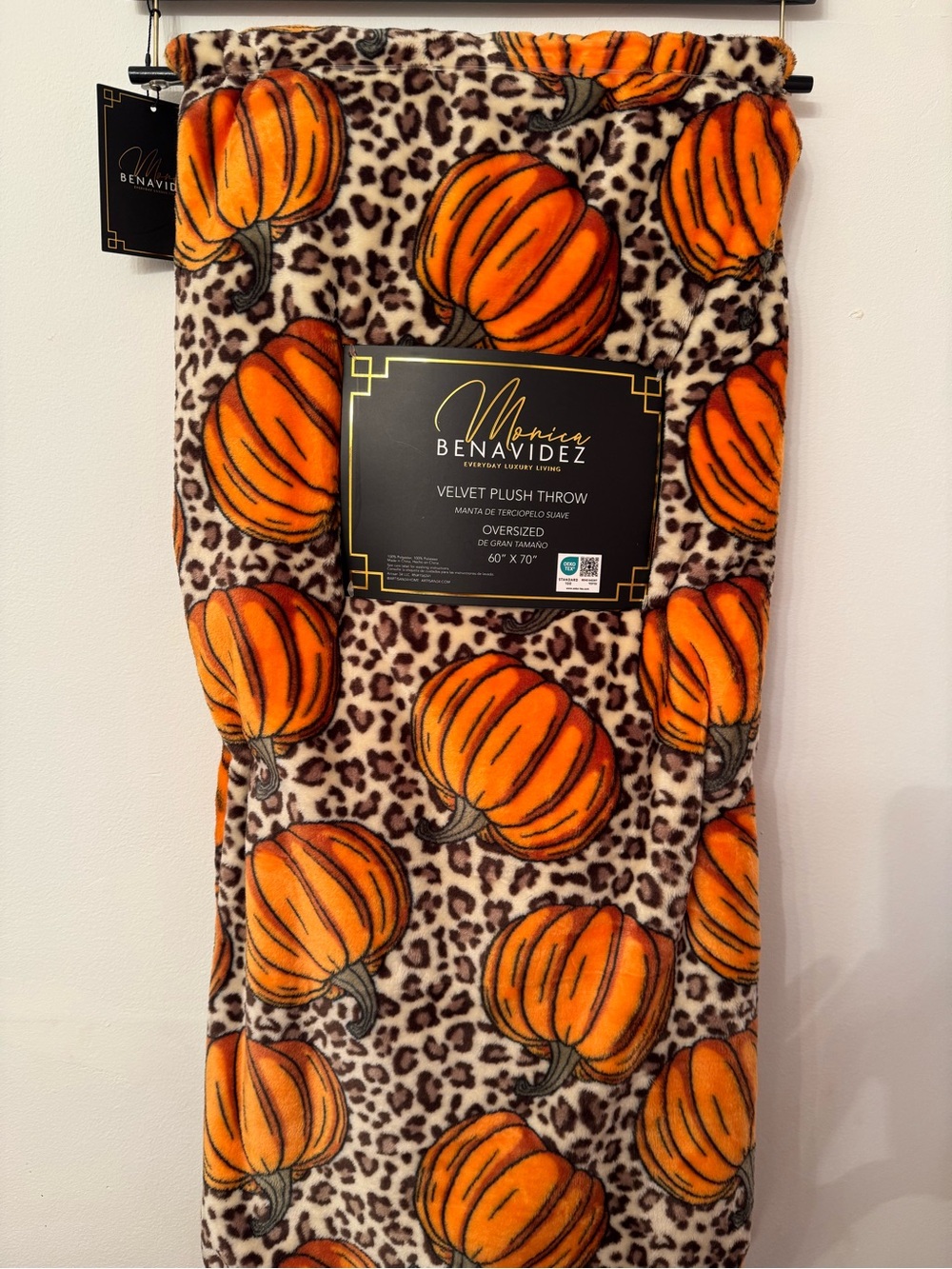 Leopard Pumpkin Fall Blanket